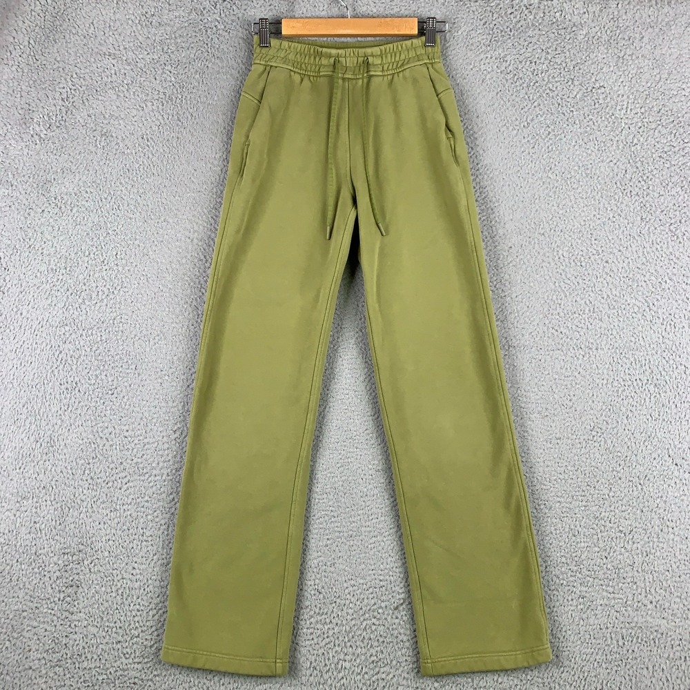 Lululemon Loungeful Straight Leg Pant Women's 2 Bronze Green Fleece High Rise
